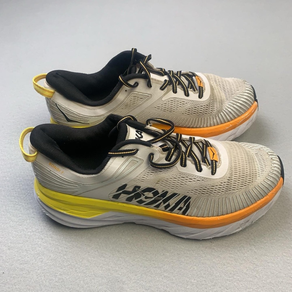 Hoka One One Bondi 7 Shoes Mens Size 10 Gray Running Sneakers 1110518 NCFY